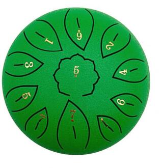 Tong Drum 6 Inch 11 Tone C Sleutel Boeddhistische Zingen Geluid Healing Meditatie Zingen Drum Draagtas Instrumenten Accessoires groen