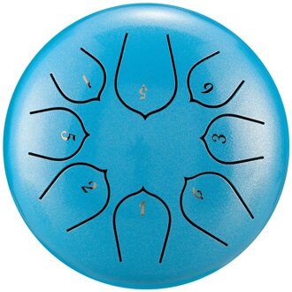 Tong Drum 6 Inch Staal Tong Drum Set 8 Tune Hand Pan Drum Pad Tank Sticks Draagtas Slaginstrumenten accessoires blauw