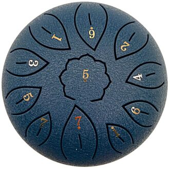 Tong Drum 6 Inch Staal Tong Drum Set 8 Tune Hand Pan Drum Pad Tank Sticks Draagtas Slaginstrumenten accessoires blauw.