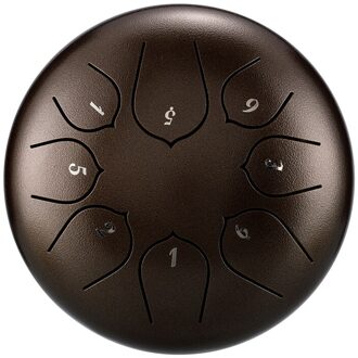 Tong Drum 6 Inch Staal Tong Drum Set 8 Tune Hand Pan Drum Pad Tank Sticks Draagtas Slaginstrumenten accessoires bronzen