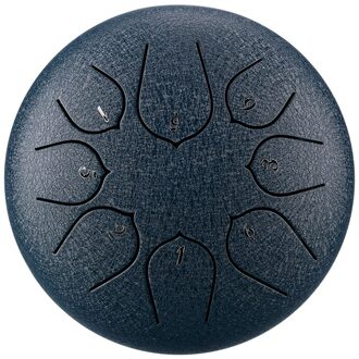 Tong Drum 6 Inch Staal Tong Drum Set 8 Tune Hand Pan Drum Pad Tank Sticks Draagtas Slaginstrumenten accessoires cyaan