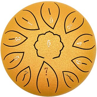 Tong Drum 6 Inch Staal Tong Drum Set 8 Tune Hand Pan Drum Pad Tank Sticks Draagtas Slaginstrumenten accessoires gouden