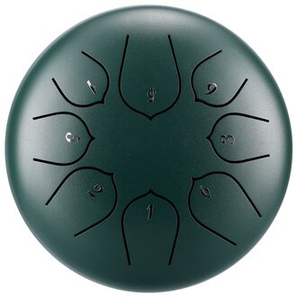 Tong Drum 6 Inch Staal Tong Drum Set 8 Tune Hand Pan Drum Pad Tank Sticks Draagtas Slaginstrumenten accessoires groen