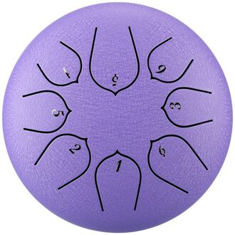 Tong Drum 6 Inch Staal Tong Drum Set 8 Tune Hand Pan Drum Pad Tank Sticks Draagtas Slaginstrumenten accessoires paars