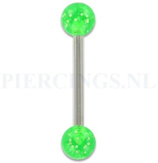 Tongpiercing acryl glitter groen