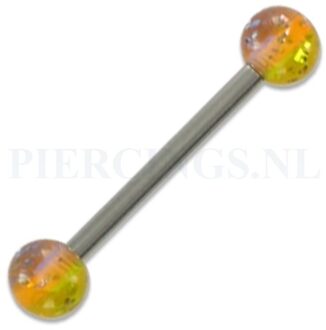 Tongpiercing acryl glitters oranje