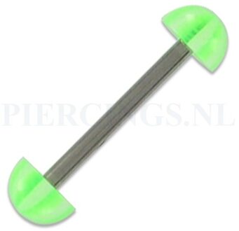 Tongpiercing acryl halve bal groen gestreept