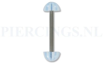 Tongpiercing acryl halve strandbal lichtblauw