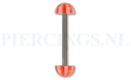 Tongpiercing acryl halve strandbal rood wit