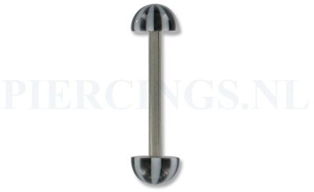 Tongpiercing acryl halve strandbal zwart