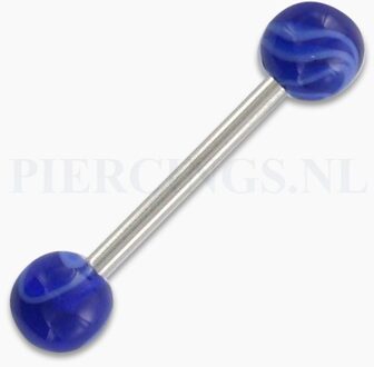 Tongpiercing acryl marmer blauw