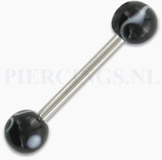 Tongpiercing acryl marmer zwart