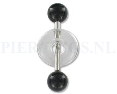 Tongpiercing acryl met donut zwart
