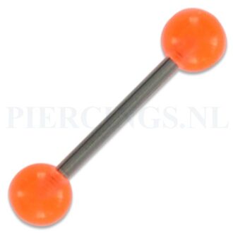 Tongpiercing acryl transparant oranje