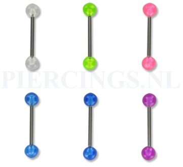 Tongpiercing acryl UV roze