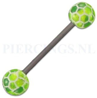Tongpiercing acryl voetbal geel