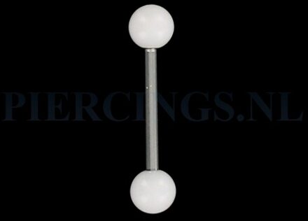Tongpiercing acryl wit