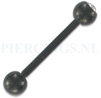 Tongpiercing blackline met kristal