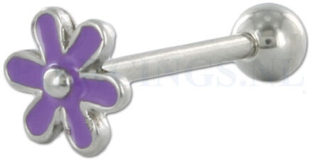 Tongpiercing bloem paars