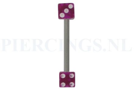 Tongpiercing dobbelsteen paars