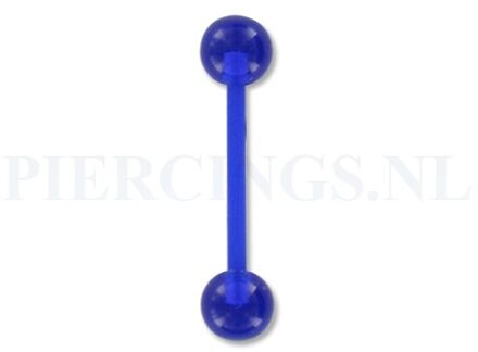 Tongpiercing flexibel blauw