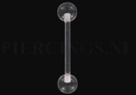 Tongpiercing flexibel doorzichtig