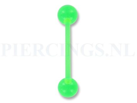 Tongpiercing flexibel fel groen