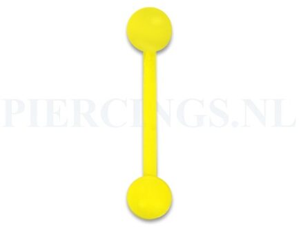 Tongpiercing flexibel geel