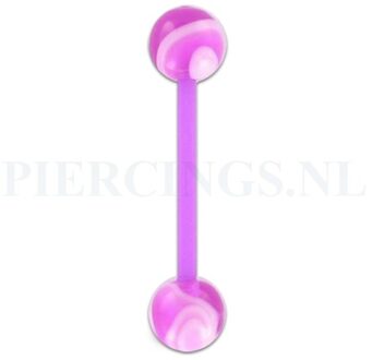 Tongpiercing flexibel marmer paars