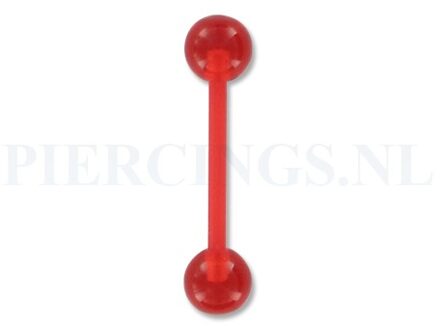 Tongpiercing flexibel rood