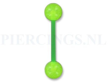 Tongpiercing flexibel UV-geel-groen