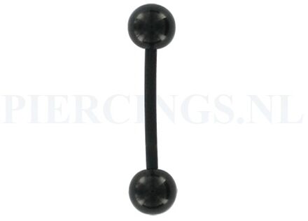 Tongpiercing flexibel zwart