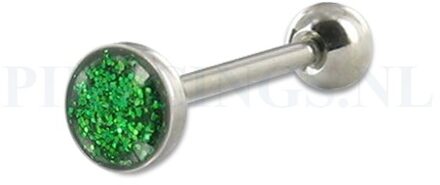 Tongpiercing glitter vlak groen
