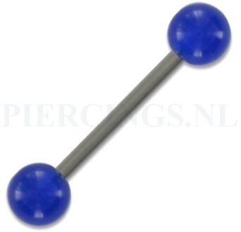 Tongpiercing glow in the dark blauw