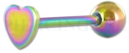 Tongpiercing hart geanodiseerd