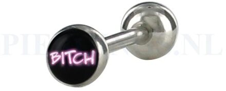 Tongpiercing logo Bitch 6 mm bal