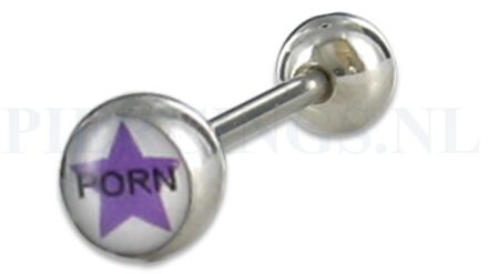 Tongpiercing logo pornstar 6 mm bal