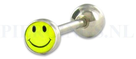 Tongpiercing logo Smiley 6 mm bal