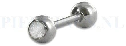 Tongpiercing met kristal