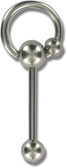 Tongpiercing met ring klein