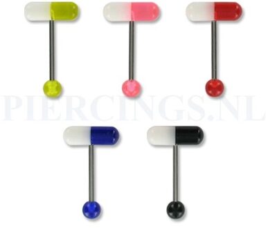 Tongpiercing pil zwart