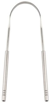 Tongreiniger Schraper Rvs Tong Cleaner Nuttig Frisse Adem Schoonmaken Gecoat Tong Tandenborstel Mondhygiëne Care type A - zilver