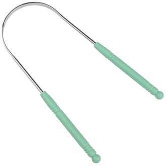 Tongreiniger Schraper Rvs Tong Cleaner Nuttig Frisse Adem Schoonmaken Gecoat Tong Tandenborstel Mondhygiëne Care type B - groen
