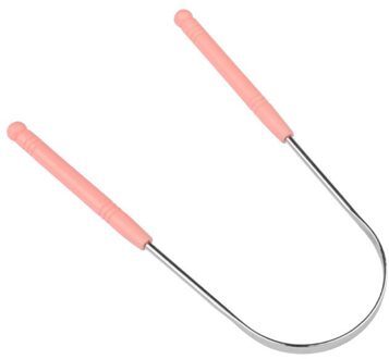Tongreiniger Schraper Rvs Tong Cleaner Nuttig Frisse Adem Schoonmaken Gecoat Tong Tandenborstel Mondhygiëne Care type B - roze