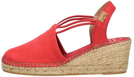 Toni Pons Tremp dames espadrille op sleehak - Rood - Maat 36