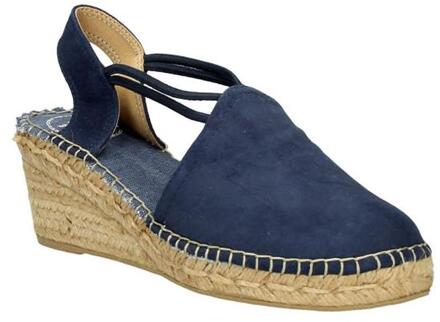 Toni Pons Tremp Dames Espadrilles met sleehak - Blauw - Maat 38