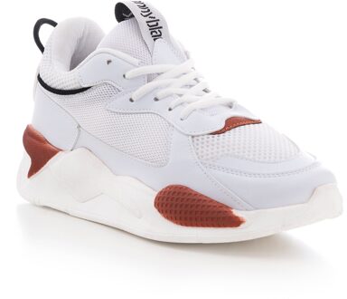 Tonny Zwart Lux Faux Lederen Anti-Slip Zool Comfortabele Licht Sportschoenen Witte Tegel TB239-0 _ 219 41