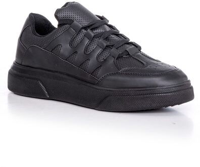 Tonny Zwart Lux Faux Lederen Anti-Slip Zool Comfortabele Licht Zwart Unısex Sportschoenen TB211-0 _ 101 40