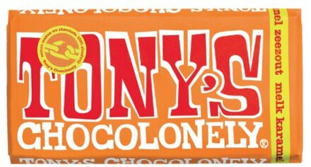 Tony's Chocolonely Chocolade Tony's Chocolonely reep 180gr melk karamel zeezout