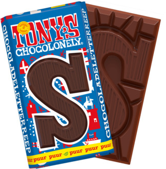 Tony's Chocolonely Letterreep S - Puur - 180 gram